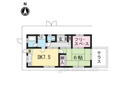 岡崎神宮荘(1DK/1階)の間取り写真