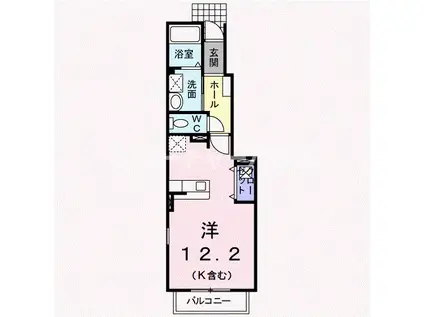 ローレルパークA(ワンルーム/1階)の間取り写真