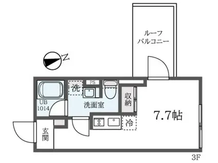 ASTILE広尾(ワンルーム/3階)の間取り写真