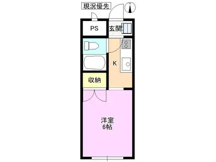 山崎マンション(1K/3階)の間取り写真