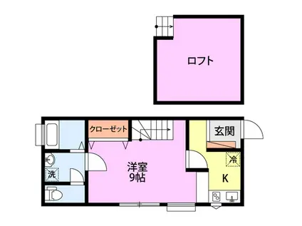 コテージ・オオクラ(1K/2階)の間取り写真