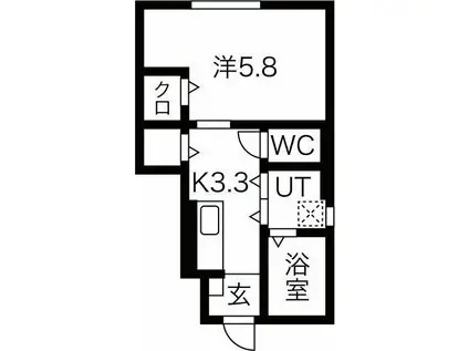 盛岡市本町通2丁目(1K/1階)の間取り写真