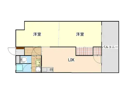 マンション井原(2LDK/2階)の間取り写真