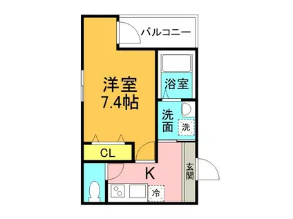 フジパレス阪急塚口駅東ウエスト(1K/3階)の間取り写真