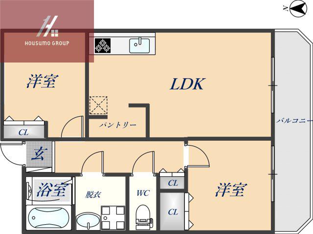 北本町パールハイツ(2LDK/4階)の間取り写真