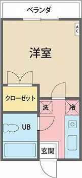 ラ・エスペランスII(1K/3階)の間取り写真