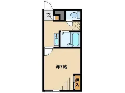 レオパレス柚27574(1K/2階)の間取り写真