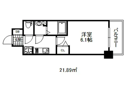 プレサンスジェネ新神戸ステーションフロント(1K/5階)の間取り写真