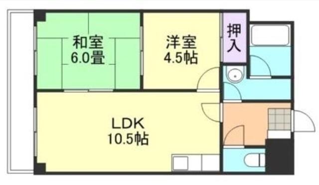 ベネフィス白楽町(2LDK/6階)の間取り写真