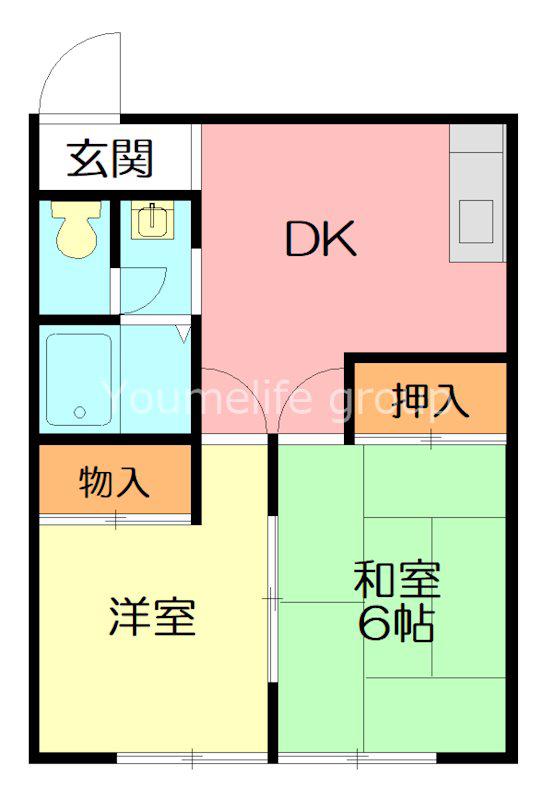 ハイツ古屋A(2DK/2階)の間取り写真