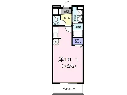 コートライブリーN II(ワンルーム/4階)の間取り写真