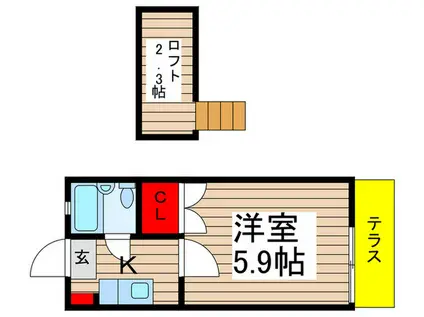 SERENA佐倉(1K/1階)の間取り写真