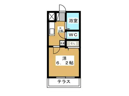 マンションみやび(1K/1階)の間取り写真