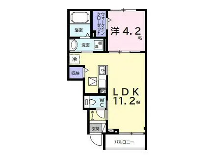 グレイスコート(1LDK/1階)の間取り写真