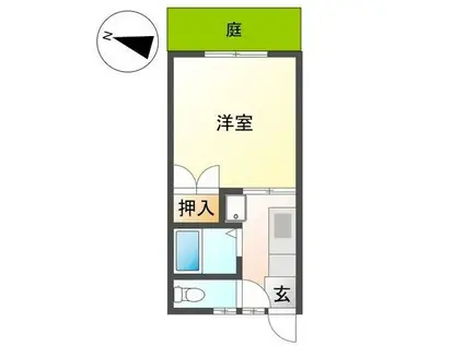 ラ・ポーム・ド森合(1K/1階)の間取り写真