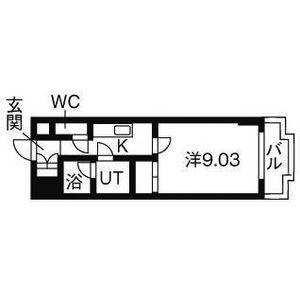 パレミレニアム(1K/3階)の間取り写真