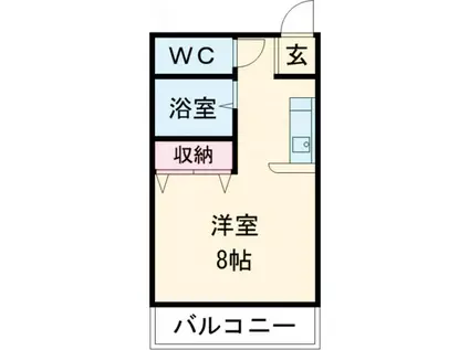 アトラエントII(ワンルーム/2階)の間取り写真