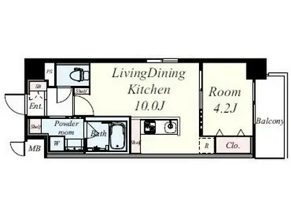 SGSA STAGE(1LDK/8階)の間取り写真