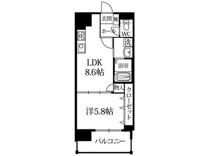 POND MUM・HAKATA(1LDK/9階)の間取り写真