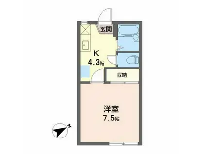 ピュアハイツ(1K/2階)の間取り写真