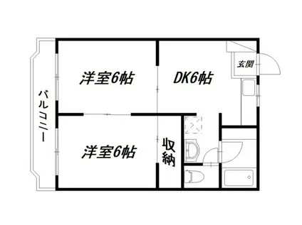 マンションヤマダA(2DK/3階)の間取り写真