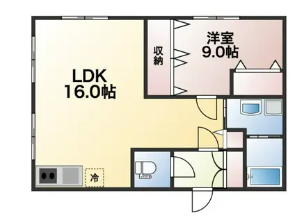 マルイチビル(1LDK/3階)の間取り写真