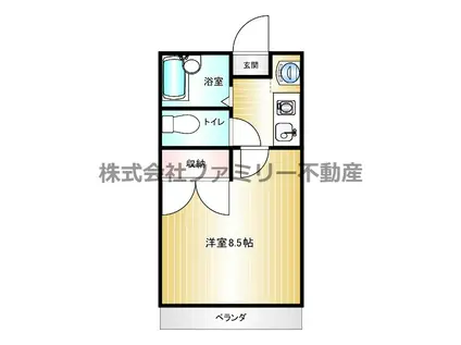 ＪＲ常磐線 岩間駅 徒歩2分 3階建 築29年(1K/1階)の間取り写真
