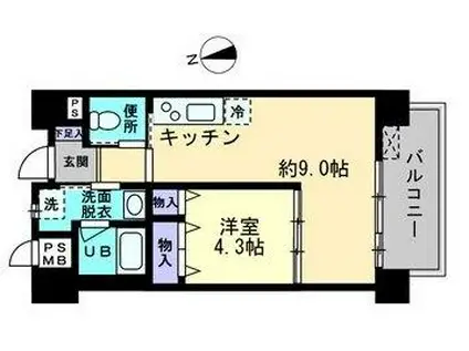リヴェール(1LDK/5階)の間取り写真