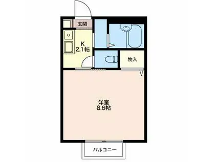 ネイティヴサン(1K/1階)の間取り写真