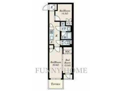 ゲートマークス三軒茶屋(3K/1階)の間取り写真