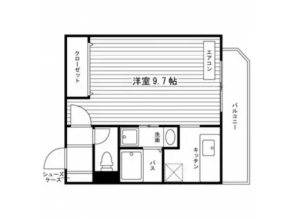 サウスヒル黒髪1(ワンルーム/1階)の間取り写真