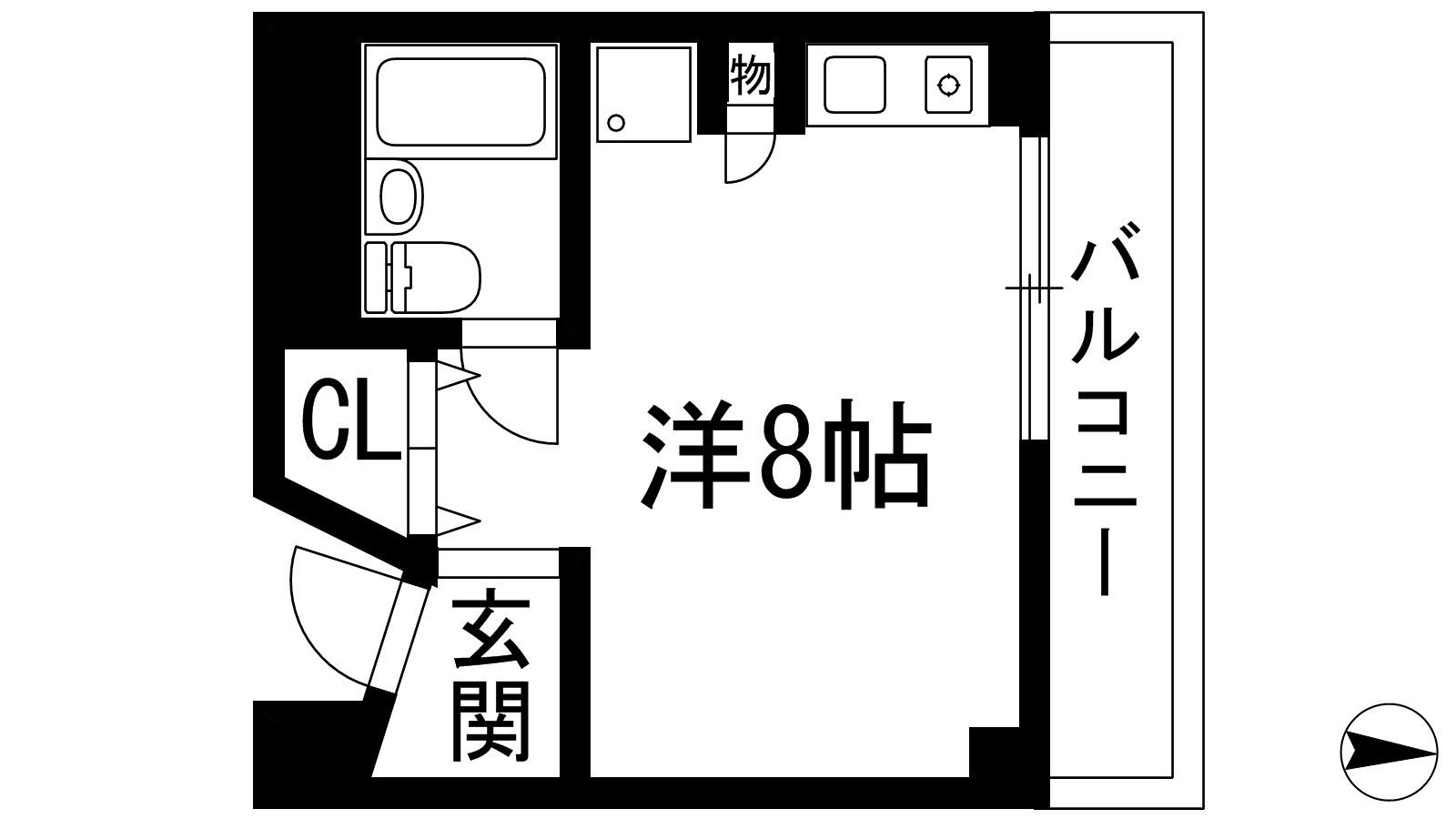 ロイヤルコート上池田(ワンルーム/3階)の間取り写真