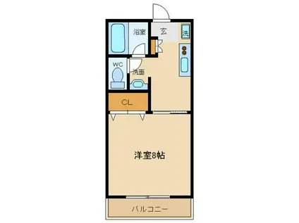 アーバンソシエ(1K/2階)の間取り写真