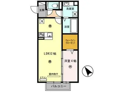 フィオーレ野崎II(1LDK/2階)の間取り写真