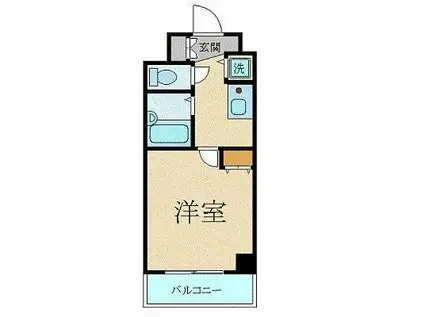 スカイコート三田慶大前(1K/3階)の間取り写真