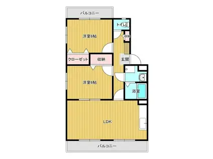 ユーミーSAVA(2LDK/3階)の間取り写真