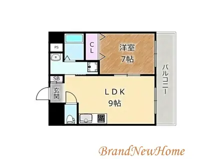 シティーコート南瓦町(1LDK/2階)の間取り写真