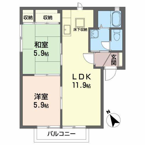 エコープラザI(2LDK/1階)の間取り写真