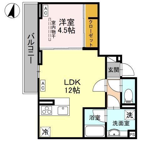 D-SERENO志木柏町(1LDK/2階)の間取り写真
