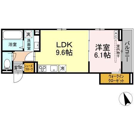 CAREER POCKET A(1LDK/2階)の間取り写真