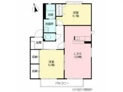 プランタン・蔵B棟(2LDK/2階)の間取り写真