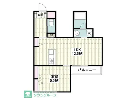 アルカン・メール 藤沢(1LDK/3階)の間取り写真