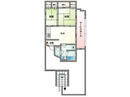 サンシャイン長田(2SDK/8階)の間取り写真