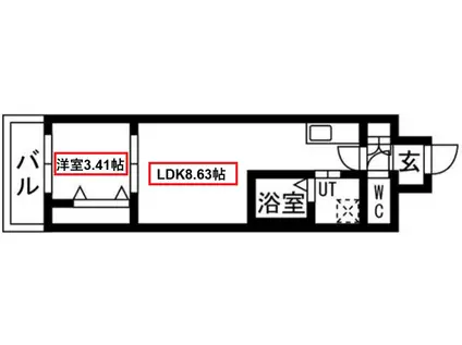 アーバンパーク新大阪(1LDK/10階)の間取り写真