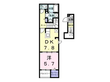 バーミィ ベル(1DK/2階)の間取り写真