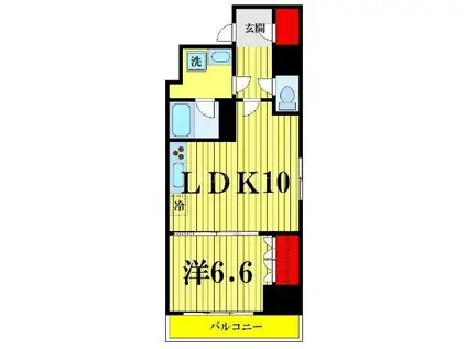 スカイタウン押上(1LDK/4階)の間取り写真