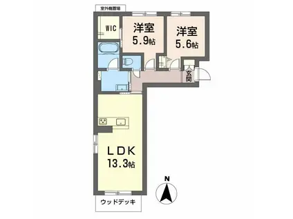 シャーメゾン グラースII(2LDK/1階)の間取り写真