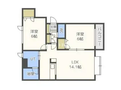 レーベン2001(2LDK/1階)の間取り写真