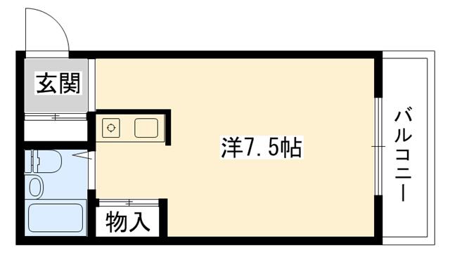 レッドサン・イケヤIII(ワンルーム/3階)の間取り写真