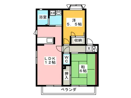 メゾン湘南A(2LDK/2階)の間取り写真